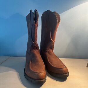 Double H brown leather boots gently used condition.Size 13D